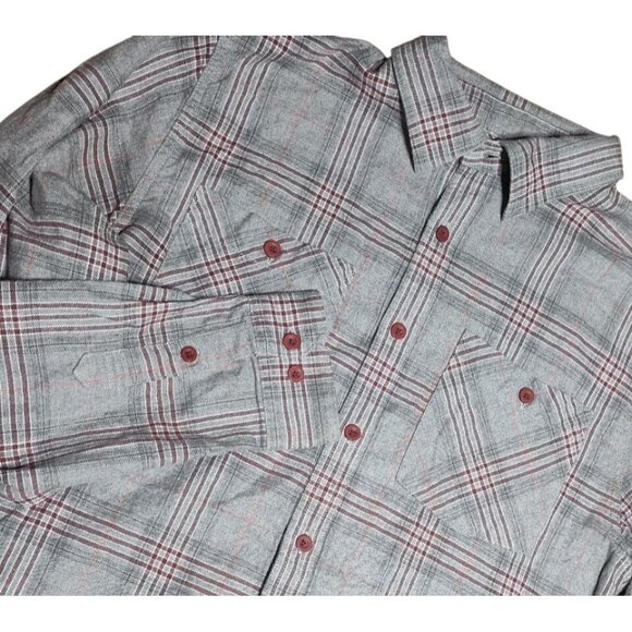 Mountain Khakis Men's Owen Classic Flannel Shirt Grey Plaid Large - Picture 1 of 7